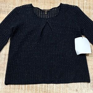 Louis Vuitton Black & Metallic Cashmere Knitted Top